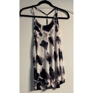 Enti Glamour Tie Dye Tank Top Women Medium Purple White T-Back High-Low Boho